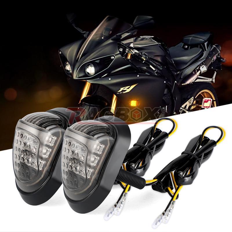 2pc Motorcycle 9 LED Flush Mount Turn Signals Indicators Blinker Light Amber 12V