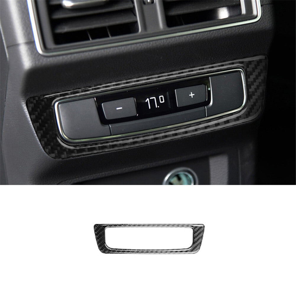 for Audi Q5 2018-2021 Carbon Fiber Interior Rear Climate Console Cover Trim