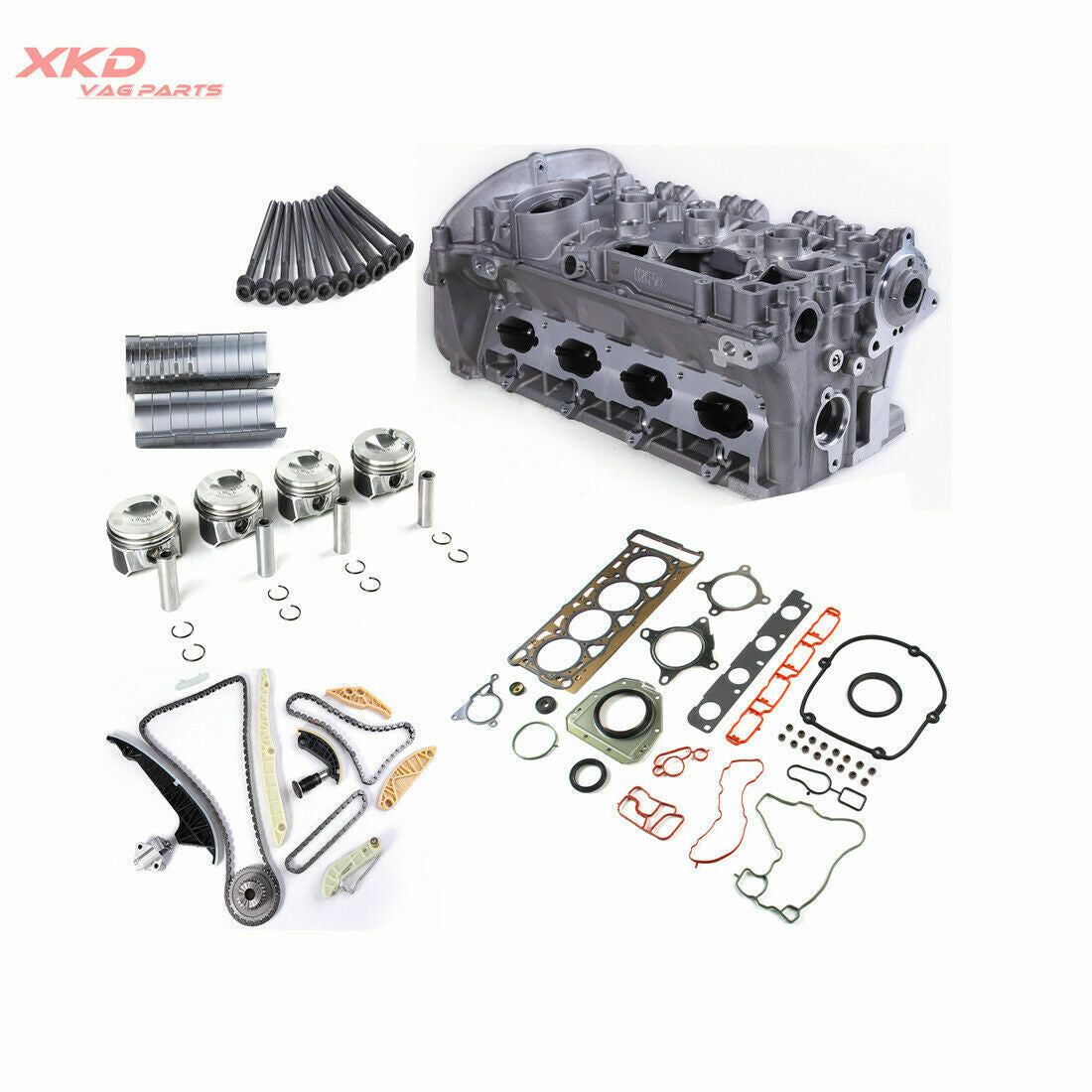 Engine Cylinder Head Piston Overhaul Rebuilding Kit for Audi for A4 for A5 Q5 CAEB CDNC Q