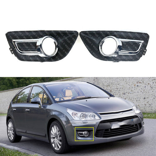 LeftRight Side For 2008-2011 for Citroen C4 Front Bumper Fog lamp Chrome Cover