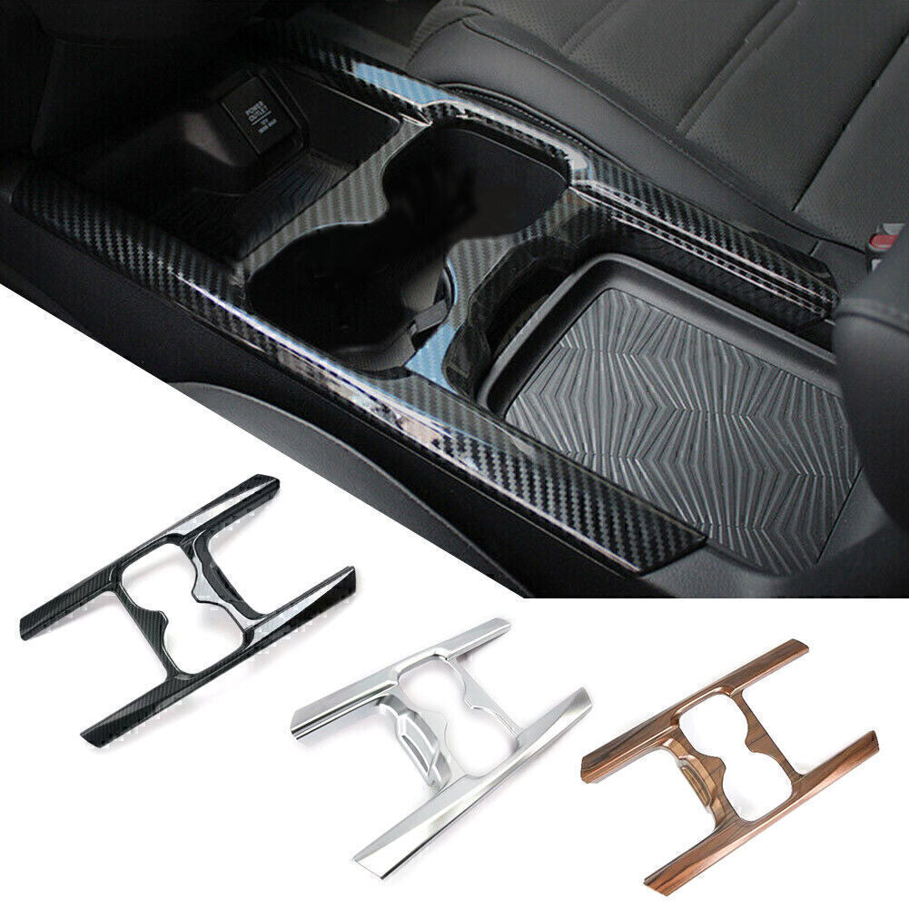 1x Carbon Fiber Water Cup Holder Cover Trim Frame Fit for Honda CR-V CRV 5th 17-2019