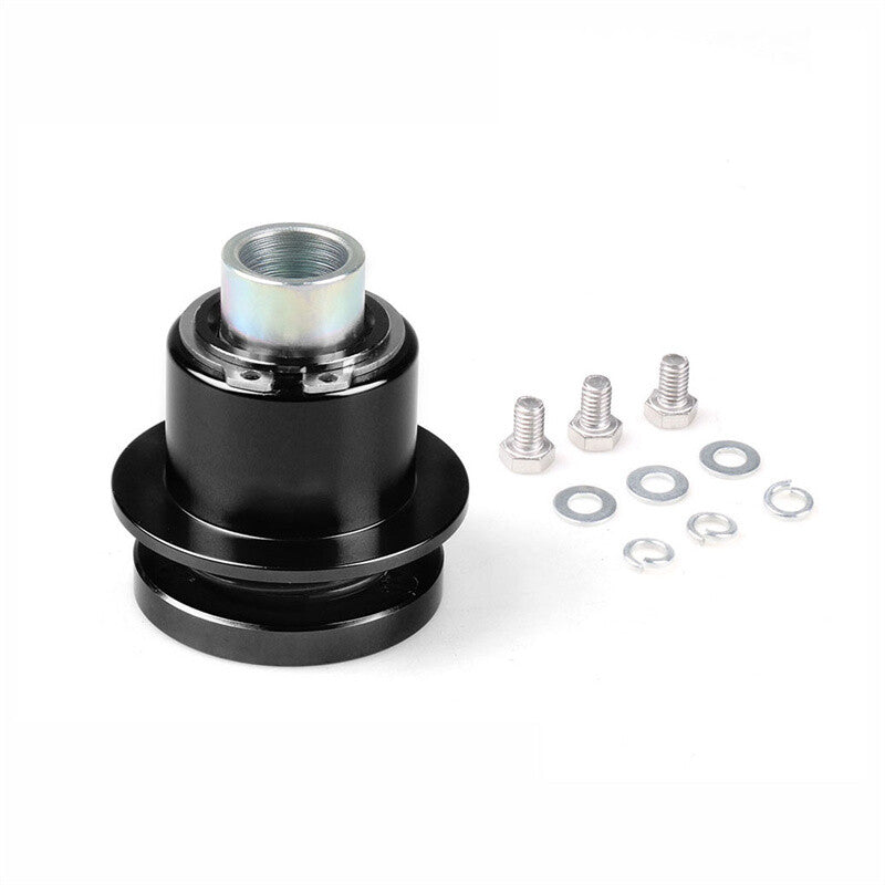 360¡ã Steering Wheel Quick Release Disconnect 3 Hole Hub Adapter Aluminum Black