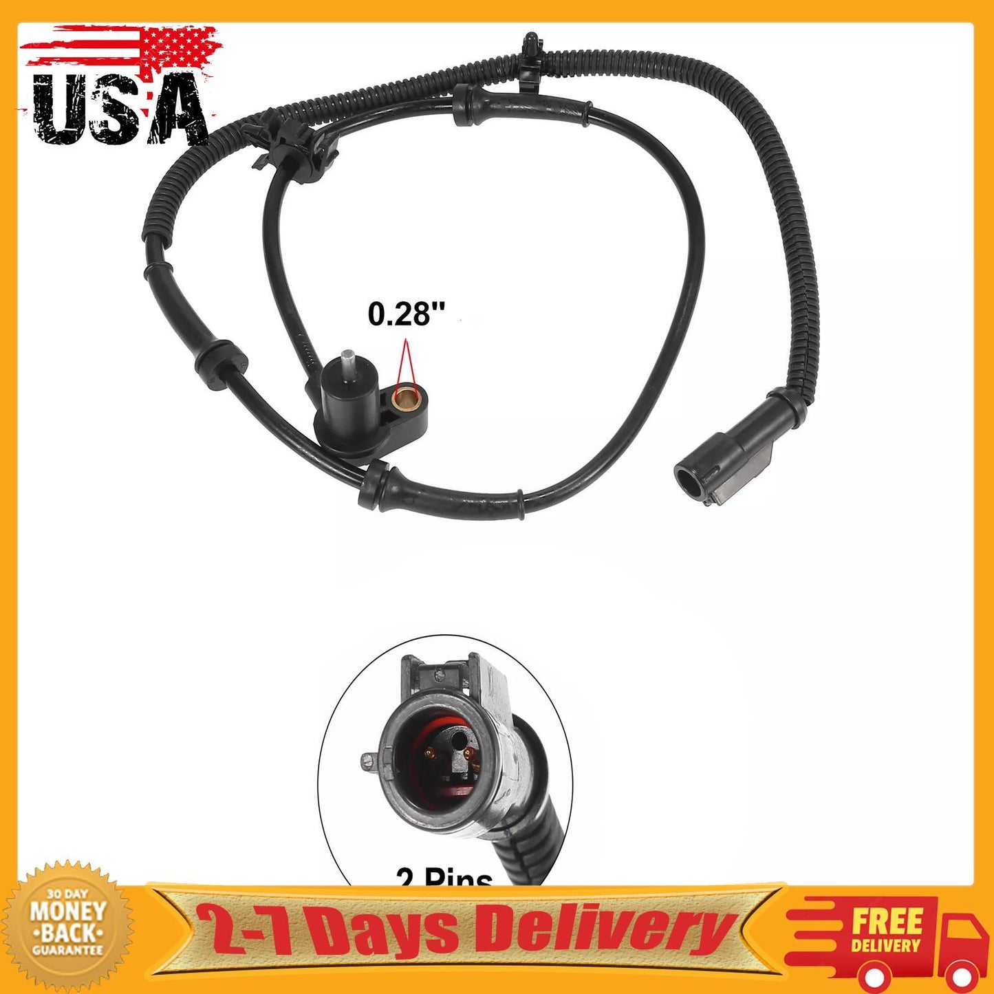 1x ABS Wheel Speed Sensor Rear Left for Ford for Mustang 1999-2004 F7ZC-2C204-AA