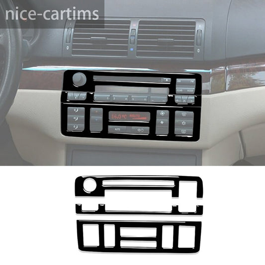 Gloss Black Central Control CD Volume Panel Cover for BMW 3 Series E46 1998-2005