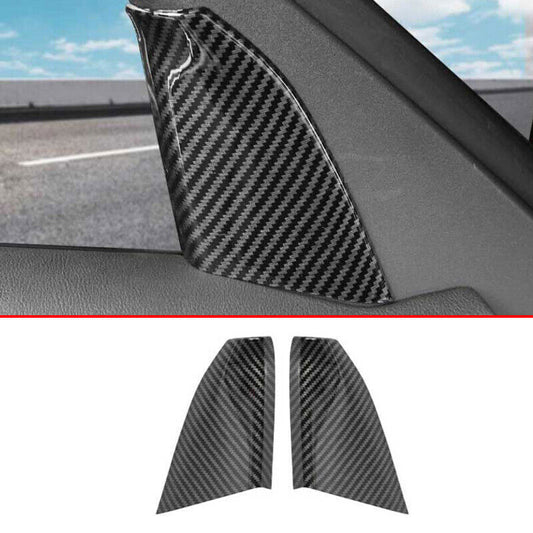Carbon Fiber Style A Pillar Front Triangle Cover 2X for Cadillac CT5 2020-2024