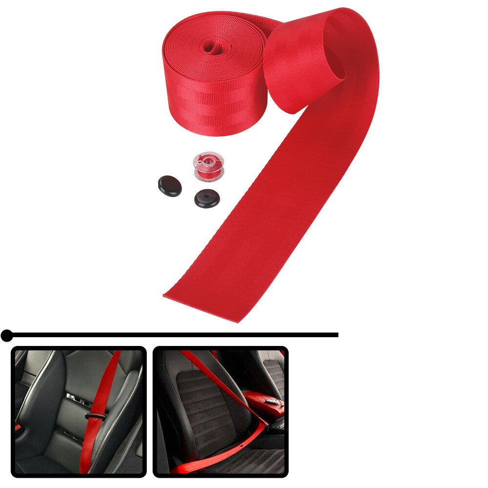 Car for Seat Belt Webbing Polyester for Seat Lap Retractable Nylon Strap Red Q