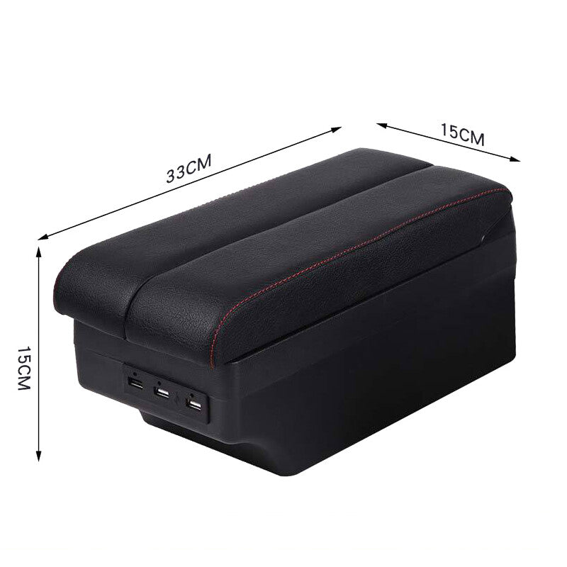Car Telescopic 2 Layers 7 USB Charge Armrest Box Storage Cup Holder v