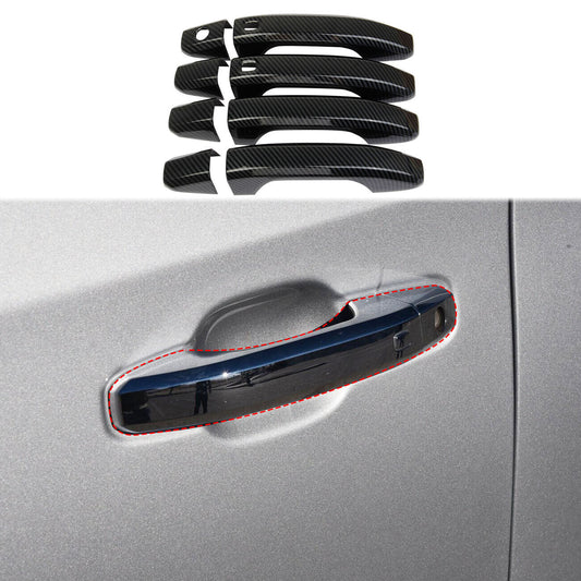 for Chevrolet Silverado Carbon Fiber Side Handle Cover Trim (with Buttons)