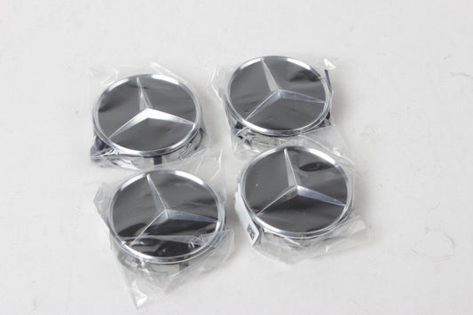 wheel center hubcap star-patterned black chrome protective cover 4-piece set for MERCEDES B66470200