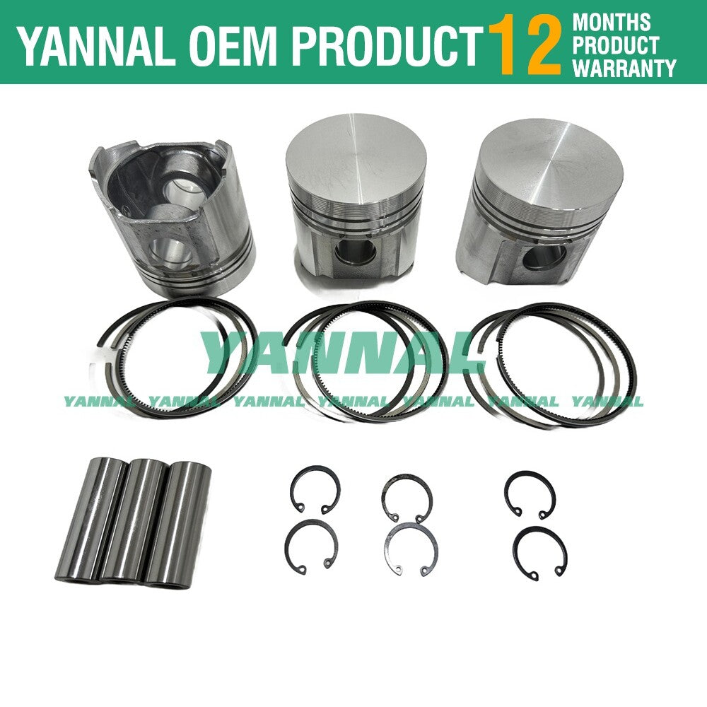 Piston kit with rings for 3T84L, 3D84-1, 3T84, 3T84HLE engines (Takeuchi TB25-)