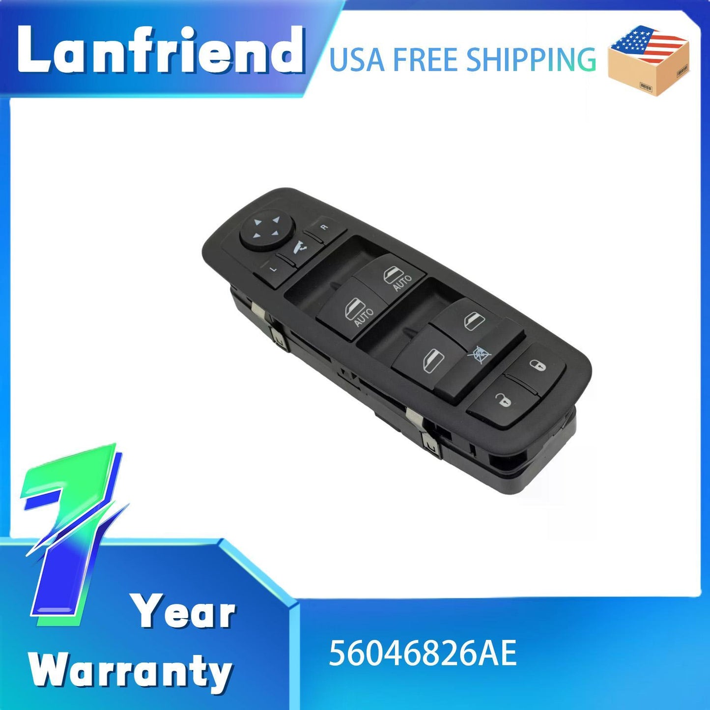 56046826AE Front Left Power Window Switch Fit for Dodge Durango for RAM 1500 2011-2020