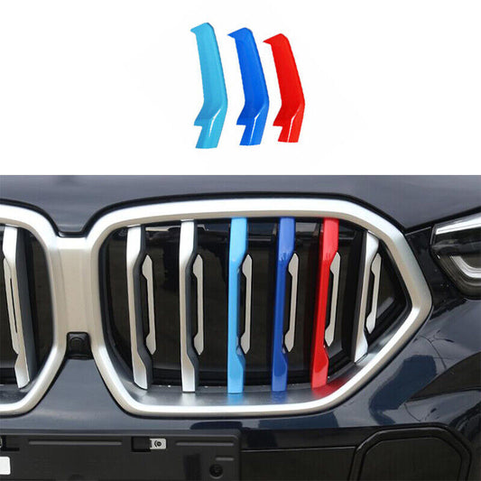 Fit for BMW X6 2020-2021 3-Color Front Center Mesh Grille Grill Strip Cover Trim