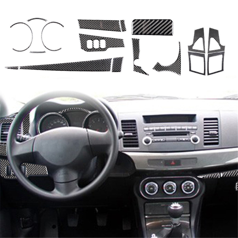 For Highlander 2008-2013 Center Console Frame Trim Cover Carbon Fiber Red v