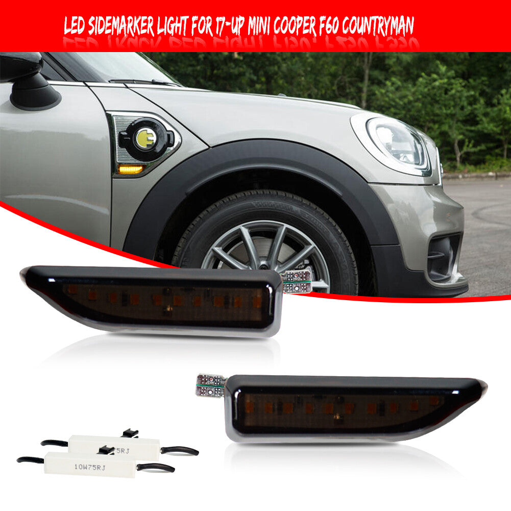 Amber LED Front Side Marker Indicator Lights for 2017+ for Mini Cooper Countryman - v
