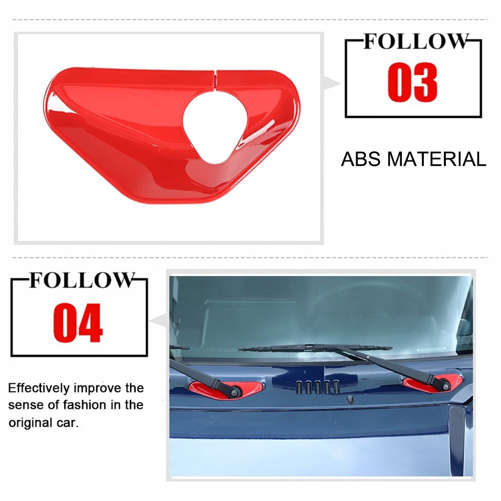 Red Front Windshield Wiper Base Cover Trim Stickers for Suzuki for Jimny 2019-2023