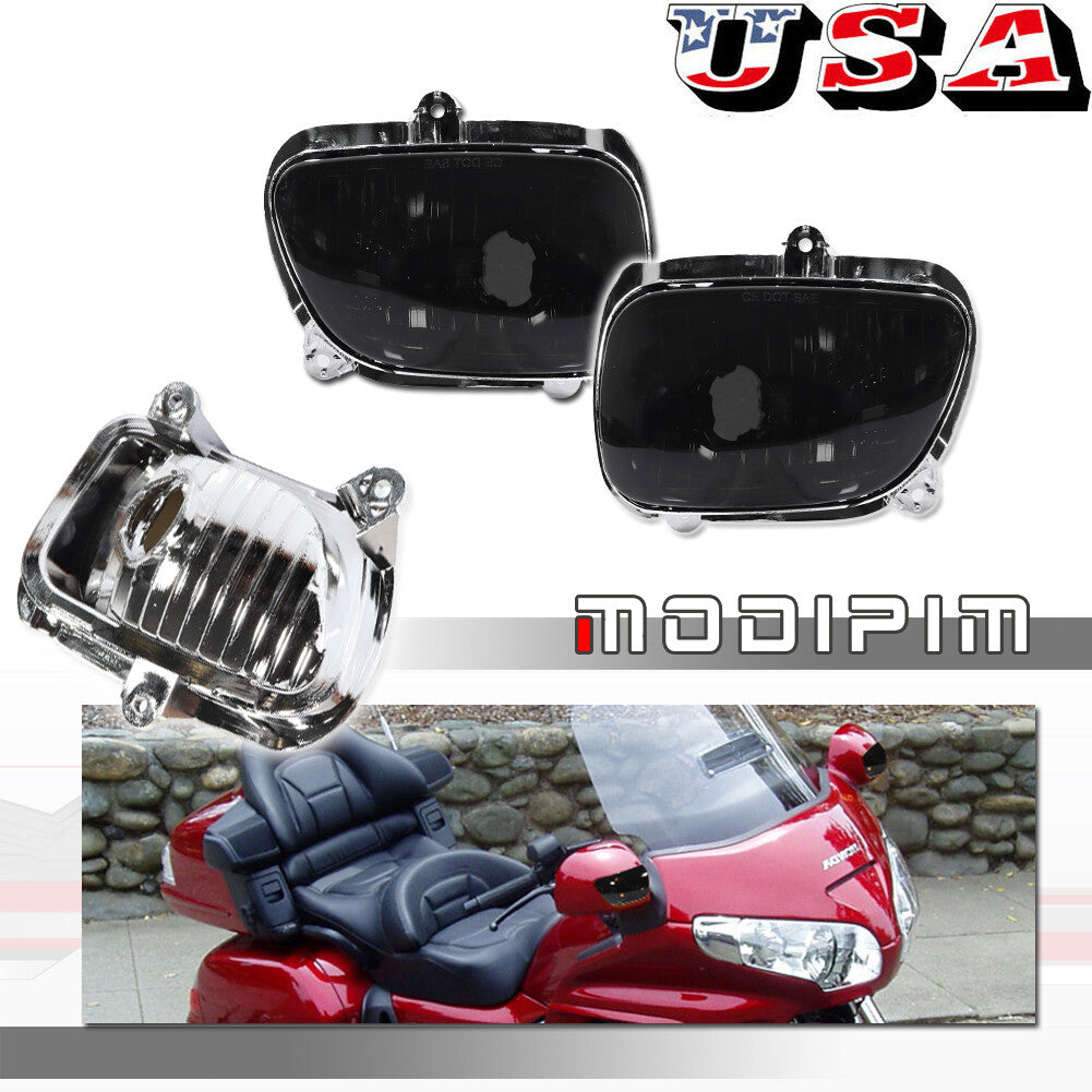 Suitable for the 2001-2017 for Honda Goldwing GL1800 F6B smoked front turn signal light housing- v