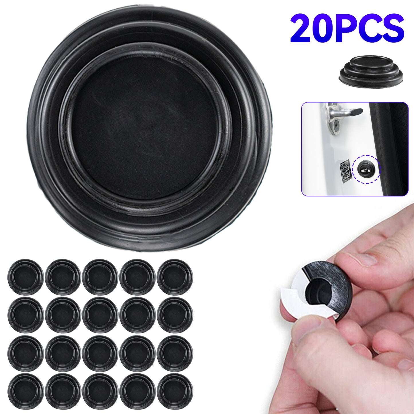 20pcs Car Auto Door Anti-Shock Silicone Pad Shock-Absorbing Gasket Accessories