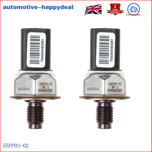 2X FUEL RAIL HIGH PRESSURE SENSOR for JAGUAR X-TYPE 2.0 2.2 D DIESEL 55PP03-02