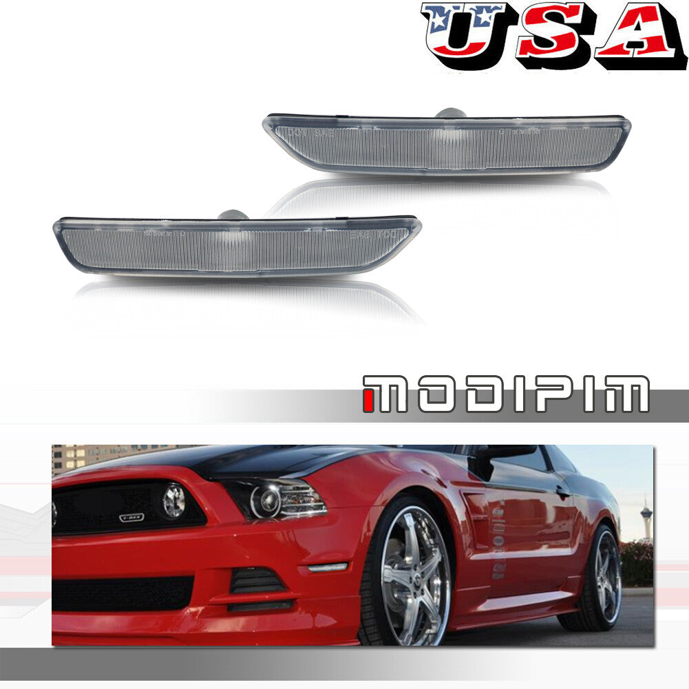 2-piece front marker lampshade shell suitable for 10-14 for Mustang , transparent lens- v