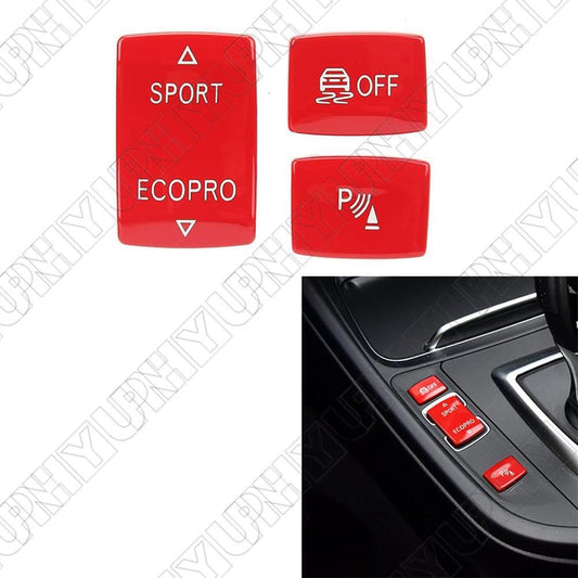 3Pcs/Set Gear Shift Button Cover Trim Red for BMW 1 2 3 4 Series F20 F22 F30 F32 Q