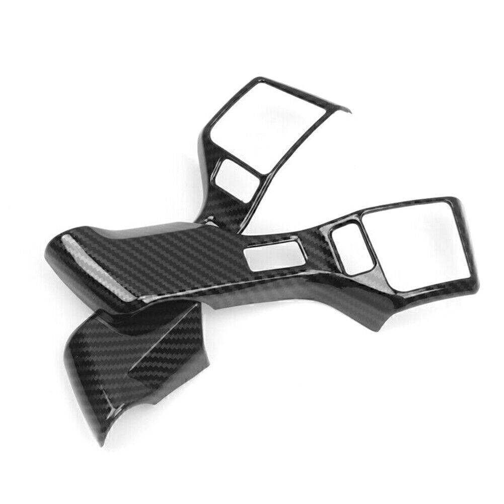 2xCarbon Fiber Black Steering Wheel Button Cover Trim for Toyota Tacoma 2016-19