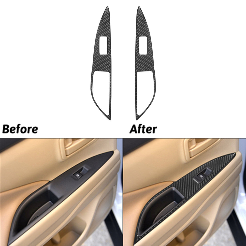 Carbon Fiber Rear Door Switch Cover Trim for Mitsubishi Outlander 2014-2016