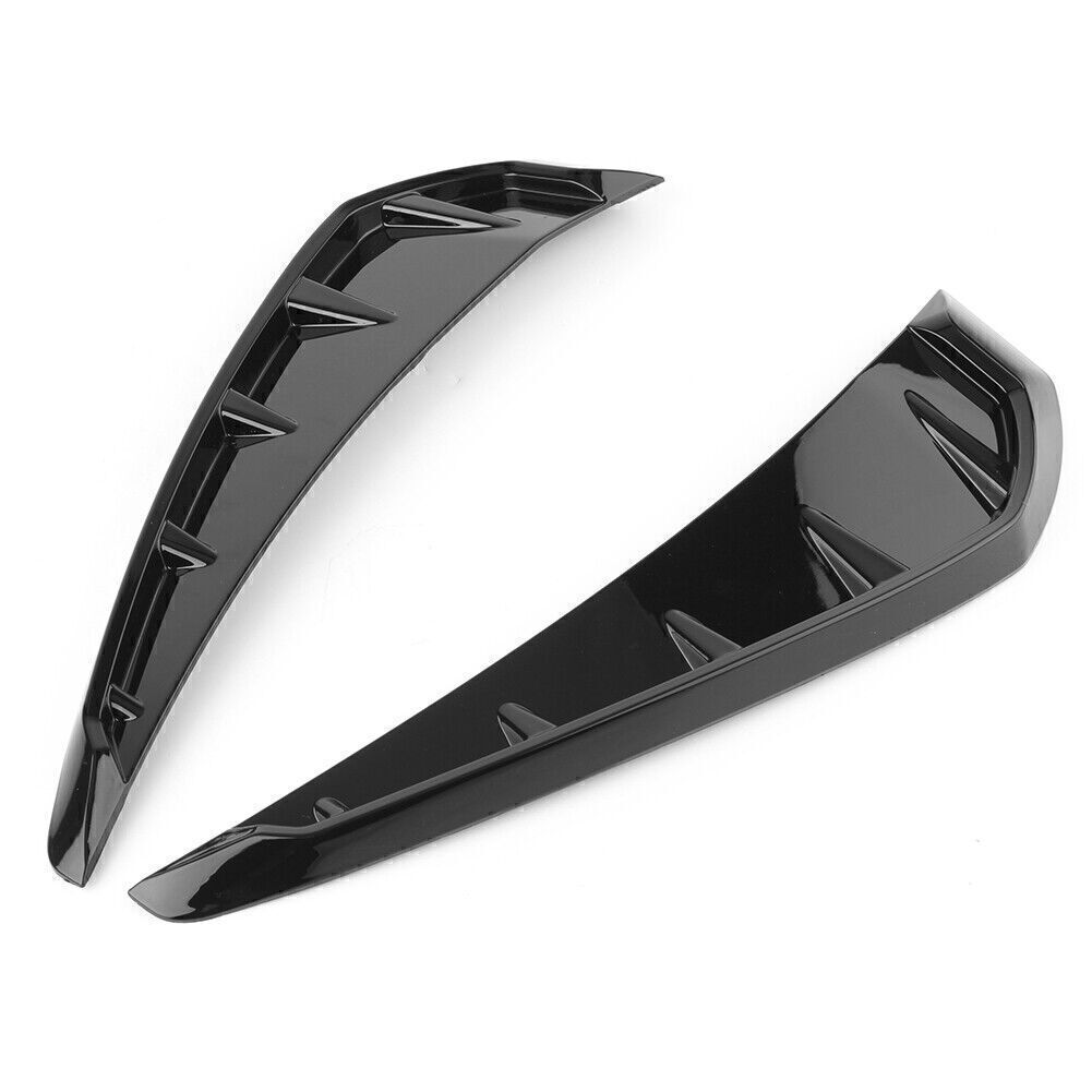 2x Glossy Black ABS Side Fender Vents Air Wing Cover Trim Fit 16-20 for Honda for Civic