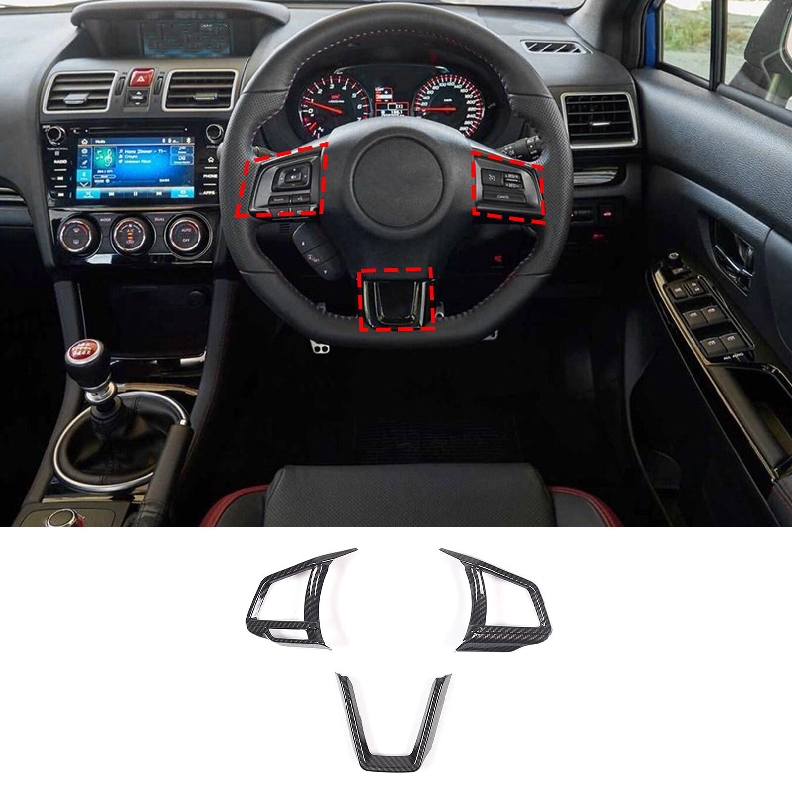 Carbon fiber exterior center multimedia protective case for Mitsubishi ECLIPSE 2006-2011