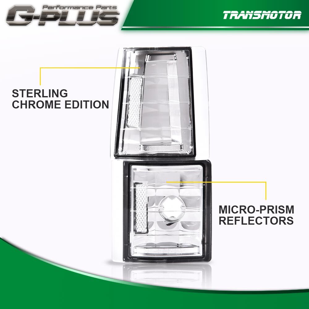 4-pack suitable for Chevrolet CK C10 1500 2500 white transparent corner signal side marker lights Q
