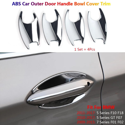 4Pcs Stainless for BMW 5 7 F10 F07 F01 Car Exterior Door Handle Bowl Cover Trims