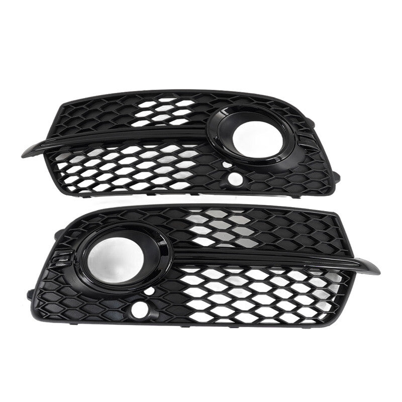 Front bumper fog lights with grilled honeycomb pattern for Audi Q5 Sport S 2013-2017, Black. n