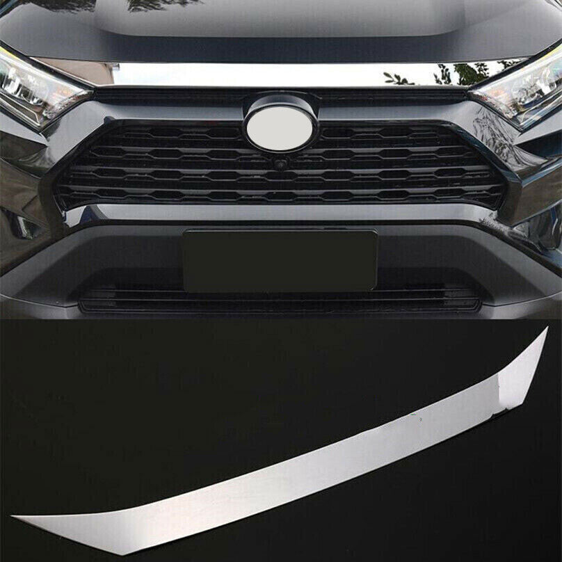 for Toyota Rav4 2019-23 Chrome Steel Front Engine Hood Molding Grille Strip Trim