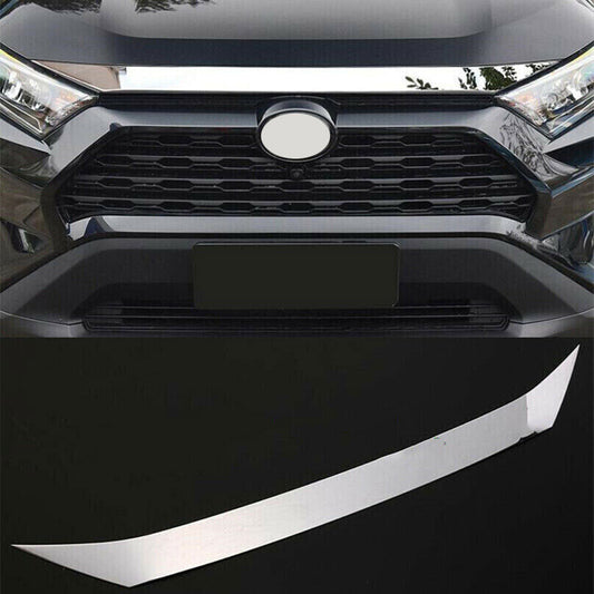 for Toyota Rav4 2019-23 Chrome Steel Front Engine Hood Molding Grille Strip Trim