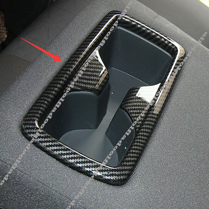 for Toyota Highlander 2020-22 Carbon fiber Rear Water Cup Panel Cover Frame Trim