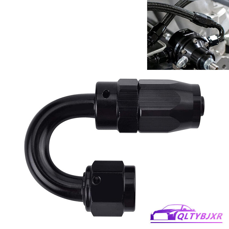 1Pc 180¡ã 180Degree Swivel Hose Line End Fitting Adapter AN8 8AN Fuel Oil Black