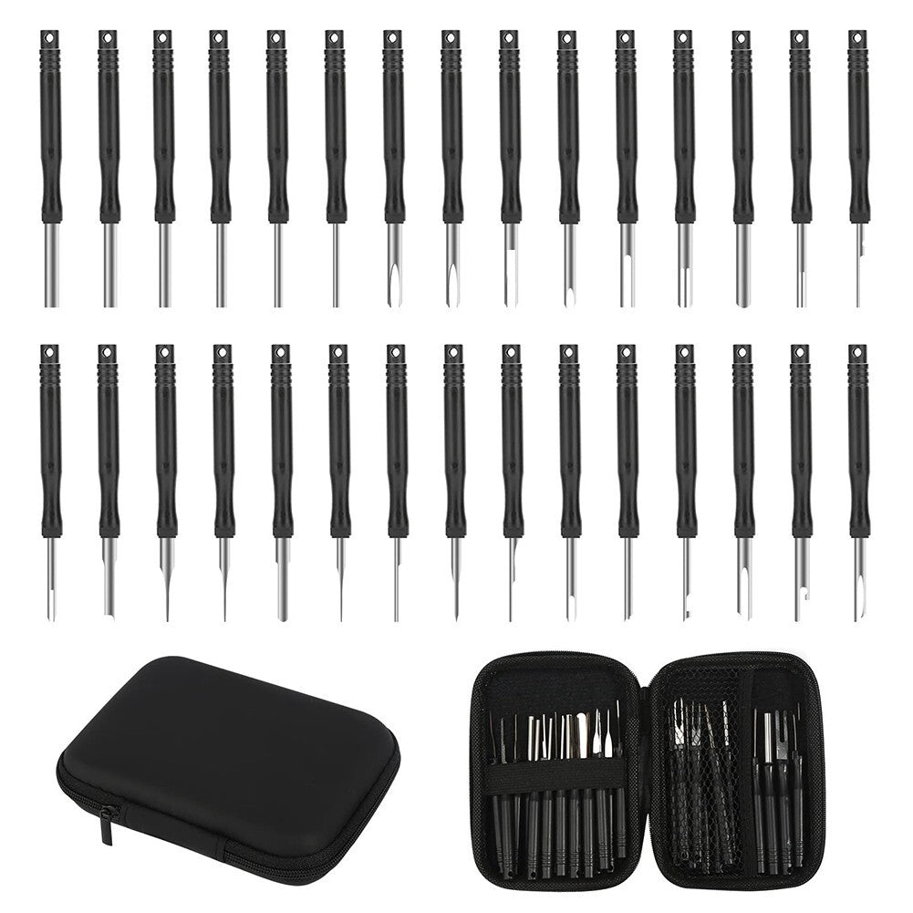 30PS Car Cable Plug Removal Tool Pin Extractor Repair Remover Key Tools with Box