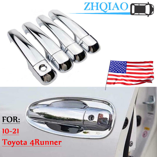 External Door Handle Knobs Trim Decor Cover for Toyota 4Runner 2010-2021 Chrome