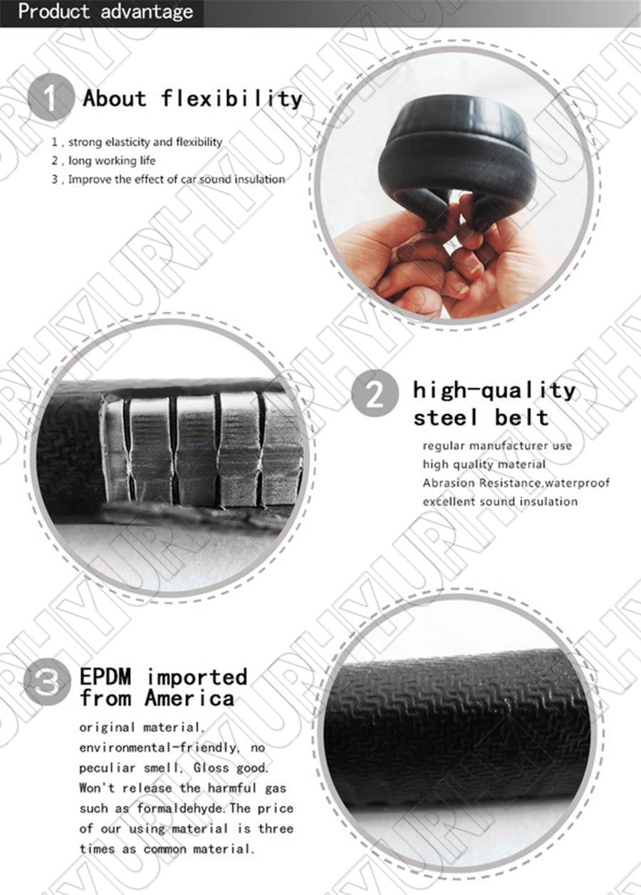 9.84 feet Rubber Car Door Seal Weatherstrip Body Mounted Front Left or Right