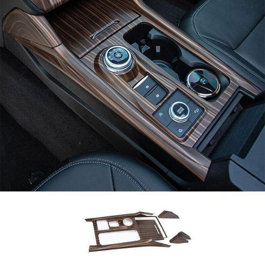 Central Console Gear Shift Panel Trim for Ford Explorer 2020-22 Matt Peach Wood