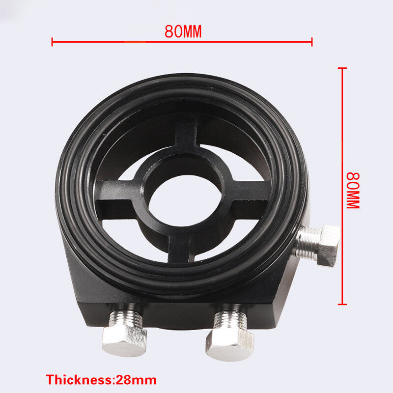 M20x1.5 3/4-16UNF Oil Cooler Filter Sandwich Plate Male Adapter 1/8 NPT Black Q