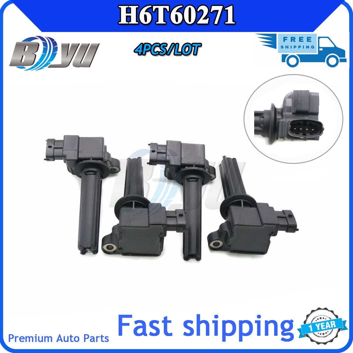 Ignition coil UF526 H6T60271 suitable for Saab 9-3X 9-3 L4 2010-2011 2003-2011 2.0L 4X