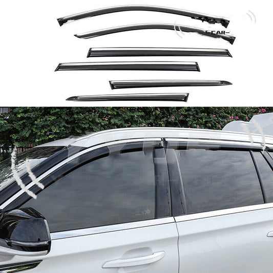 for Lincoln Aviator 2020-2023 Black PC Window Visors Deflector Rain Guard 6P Set