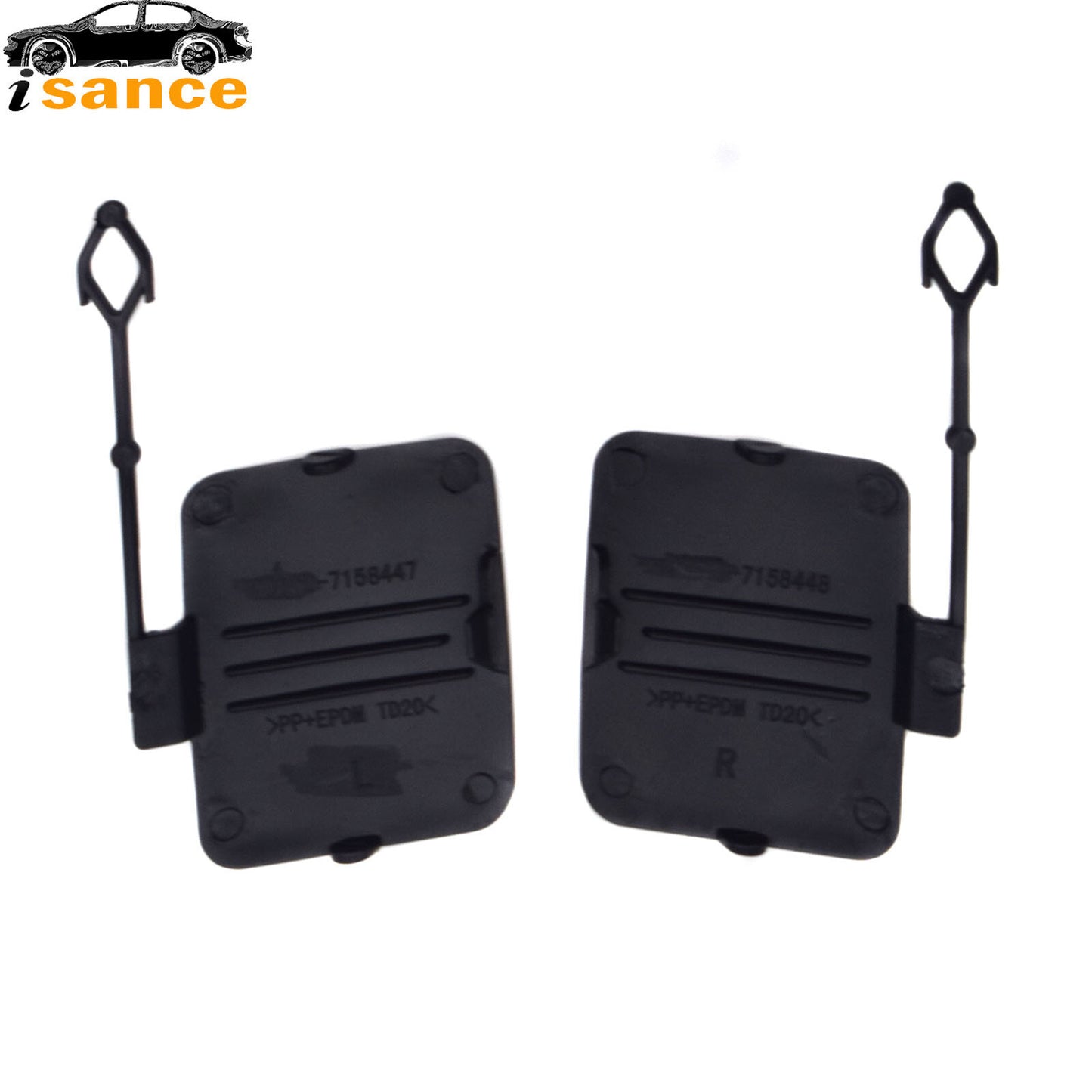 for E70 X5 2007 - 10 New Double Black Rear Left Tow Hook Hole Cover 2x- v