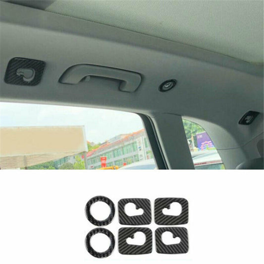 6Pcs Carbon Fiber Interior Roof Hook Cover Trim Sticker for Audi Q5 2018-2021