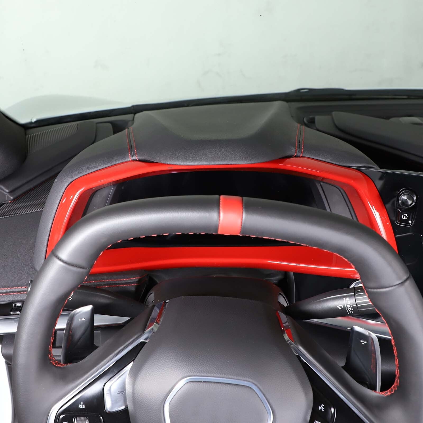 Red dashboard speedometer cluster panel trim kit for Corvette C8 2020 - 2023 n