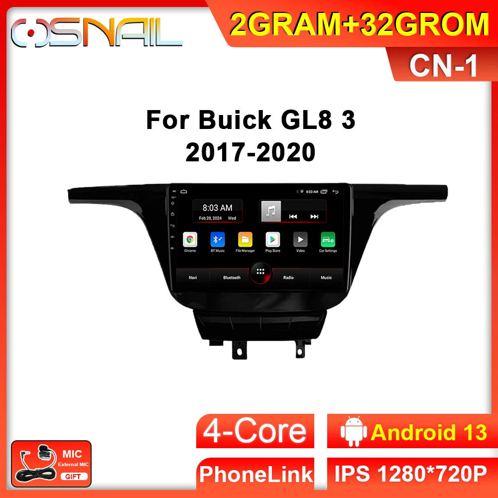 Android Car Radio for Buick GL8 3 2017-2020 Player GPS Stereo CarPlay Screen