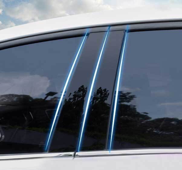 Glossy Black PC Car Window BC Pillar Panel Cover Trim for Kia Forte K3 2019-2024