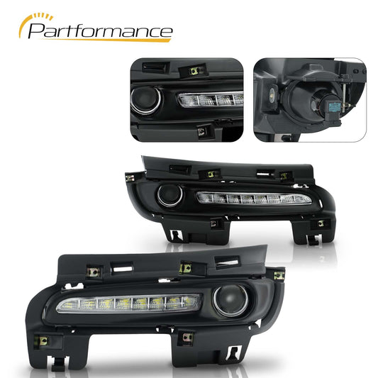 A pair of LED DRL daytime running fog lights are compatible with 2012-2016 for Jeep Grand Cherokee SRT8. Q