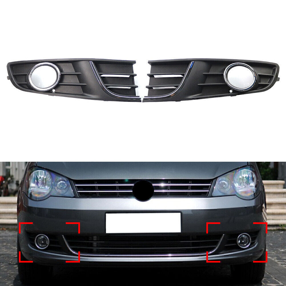 Pair Front Bumper Fog Light Cover for VW Polo 2011-2013 2012