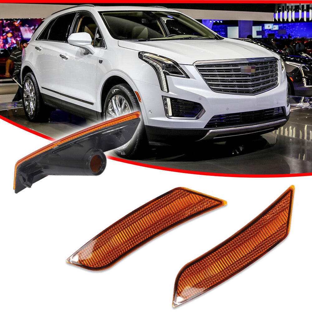 For 13 - 14 for Cadillac ATS and 2017+ XT5 Amber Front Side Marker Light Holder Pair - v